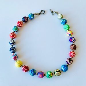 Colorful wood necklace